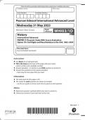 Pearson Edexcel A-Level History  Advanced  PAPER 3: Thematic Study With Source Evaluation Option 1D: Civil Rights and Race Relations in the USA, 1865–2009  January 2024 Authentic Marking Scheme Attached