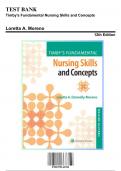 Test Bank for Timby's Fundamental Nursing Skills and Concepts, 12th Edition by Moreno, 9781975141769, Covering Chapters 1-38 | Includes Rationales