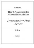 (UOPX) NUR 440 HEALTH ASSESSMENT FOR VULNERABLE POPULATIONS COMPREHENSIVE exam