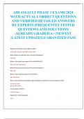 AIR ASSAULT PHASE 1 EXAMS 2024  WITH ACTUAL CORRECT QUESTIONS  AND VERIFIED DETAILED ANSWERS  BY EXPERTS |FREQUENTLY TESTED  QUESTIONS AND SOLUTIONS  |ALREADY GRADED A+ |NEWEST  |LATEST UPDATE|GUARANTEED PASS