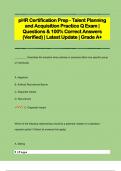 pHR Certification Prep - Talent Planning  and Acquisition Practice Q Exam |  Questions & 100% Correct Answers  (Verified) | Latest Update | Grade A+ 