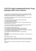 COG170 Cogito Fundamentals Review Exam Questions And Correct Answers