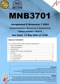 MNB3701 Assignment 6 FINAL REPORT (COMPLETE ANSWERS) Semester 2 2024 