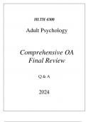 (WGU D569) HLTH 4300 ADULT PSYCHOLOGY COMPREHENSIVE OA FINAL REVIEW 2024(WGU D569) HLTH 4300 ADULT PSYCHOLOGY COMPREHENSIVE OA FINAL REVIEW 2024