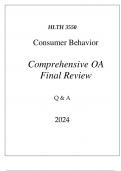 (WGU D616) HLTH 3550 CONSUMER BEHAVIOR COMPREHENSIVE OA FINAL REVIEW 2024.