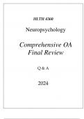 (WGU D574) HLTH 4360 NEUROPSYCHOLOGY COMPREHENSIVE OA FINAL REVIEW 2024(WGU D574) HLTH 4360 NEUROPSYCHOLOGY COMPREHENSIVE OA FINAL REVIEW 2024