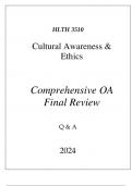 WGU D565) HLTH 3510 CULTURAL AWARENESS & ETHICS COMPREHENSIVE OA FINAL REVIEW