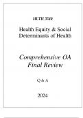 (WGU D568) HLTH 3540 HEALTH EQUITY & SOCIAL DETERMINANTS COMPREHENSIVE OA FINAL EXAM