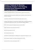 Mosby's Textbook for Nursing Assistants Chapter 3 The Nursing Assistant Exam Questions and Complete Solutions