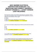 ABYC MARINE ELECTRICAL CERTIFICATION EXAM 2024 | ALL QUESTIONS AND CORRECT ANSWERS | ALREADY GRADED A+ | LATEST VERSION (JUST RELEASED)