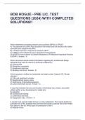 BOB HOGUE - PRE LIC. TEST QUESTIONS (2024) WITH COMPLETED SOLUTIONS!!