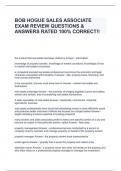 BOB HOGUE SALES ASSOCIATE EXAM REVIEW QUESTIONS & ANSWERS RATED 100% CORRECT!!