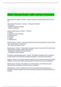 Elder Abuse Exam with correct Answers 2024