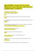 Special Boiler License Practice Minnesota Exam Questions and Answers | Updated 2024 | Graded A+