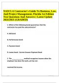 NASCLA Contractor's Guide To Business, Law, And Project Management, Florida 1st Edition Test Questions And Answers | Latest Update 2024/2025 (GRADED)