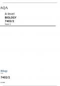 AQA    A-level BIOLOGY 7402/2 Paper 2 Mark scheme June 2023