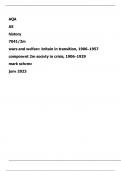 AQA as history 7041/2m wars and welfare: Britain in transition, 1906 â€“1957 component 2m society in crisis, 1906 â€“1929 mark scheme June 2023