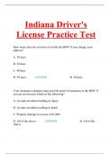 Indiana Driver's License Practice Test