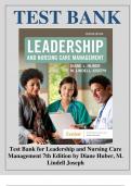 Test Bank For Leadership and Nursing Care Management, 7th Edition By Diane Huber, M. Lindell Joseph test bank All Chapters (1-26)| A+ ULTIMATE GUIDE 2023