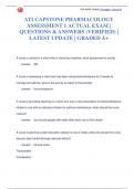 ATI CAPSTONE PHARMACOLOGY  ASSESSMENT 1 ACTUAL EXAM |  QUESTIONS & ANSWERS (VERIFIED) |  LATEST UPDATE | GRADED A+