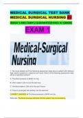 MEDICAL SURGICAL TEST BANK MEDICAL SURGICAL NURSING A+ (EXAM 1 AND EXAM 2 GUARANTEED PASS A+ GRADE