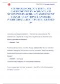 ATI PHARMACOLOGY TEST 1, ATI  CAPSTONE PHARMACOLOGY, ATI  NCLEX PHARMACOLOGY ASSESSMENT  1 EXAM | QUESTIONS & ANSWERS  (VERIFIED) | LATEST UPDATE | GRADED  A+