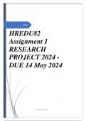 HREDU82 Assignment 1 RESEARCH PROJECT 2024 - DUE 14 May 2024