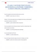 CLASS C LICENSE TEST EXAM |  QUESTIONS & ANSWERS (VERIFIED) |  LATEST UPDATE | GRADED A+CLASS C LICENSE TEST EXAM |  QUESTIONS & ANSWERS (VERIFIED) |  LATEST UPDATE | GRADED A+