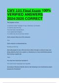 CWV 101 Final Exam 100%  VERIFIED ANSWERS  2024/2025 CORRECT