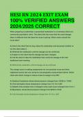 HESI RN 2024 EXIT EXAM 100% VERIFIED ANSWERS  2024/2025 CORRECT