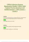 CWEA Collection Systems Maintenance Grades 1 (2024 / 2025 Update) Practice Questions and Verified Answers | 100% Correct | Grade A