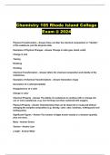 Chemistry 105 Rhode Island College Exam @ 2024