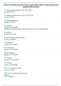 NCCPA Normal Laboratory Values (Latest 2023 / 2024) Actual Questions and  Answers 100% Correct