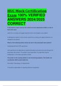 BEST REVIEW HUC Mock Certification Exam 100% VERIFIED  ANSWERS 2024/2025  CORRECT