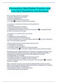 Connecticut Real Estate Practice and Law Quiz Questions and Answers