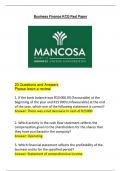 MANCOSA Business Finance KCQ Past Questions