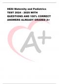 HESI Maternity and Pediatrics TEST 2024 - 2025 WITH QUESTIONS AND 100% CORRECT ANSWERS ALREADY GRADED A+ What is parity?- CORRECT ANSWER-number of births in which the fetus is carried past 20 weeks gestation(not number of fetuses [e.g., twins] GTPAL- CORR