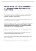 WGU C715 OB GROUP DEVELOPMENT - 4.1 Q Organizational Behavior Ch. 16 QUESTIONS With Complete Answers Graded A+.