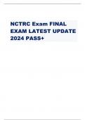 NCTRC Exam FINAL  EXAM LATEST UPDATE  2024 PASS+