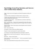 Epic Bridges Exam Prep Questions and Answers with Verified Study Solutions, Epic Bridges 101 Exam Questions and Answers (Graded A+) 2024, Epic AMB 400 Questions and Answers Latest 2024 & INP402 EpicCare Inpatient Clinical Exam Questions and Answers (Lates