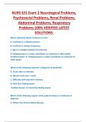 NURS 631 Exam 2 Neurological, Psychosocial, Renal, Abdominal and Respiratory  Problems 100% VERIFIED LATEST  SOLUTIONS.|A+ GRADED.