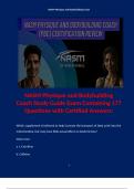 NASM Physique and Bodybuilding Coach Study Guide Exam Containing 177 Questions with Certified Answers: Terms like:  Which supplement is believed to help increase the transport of fatty acids into the mitochondria, but may have little actual effect on body