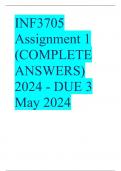 INF3705 Assignment 1 (COMPLETE ANSWERS) 2024 - DUE 3 May 2024