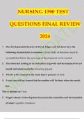 NURSING 1390 TEST  QUESTIONS FINAL REVIEW  2024