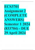 ECS3701 Assignment 2 (COMPLETE ANSWERS) Semester 1 2024 (833704) - DUE 29 April 2024