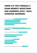 CHEM 210 TEST MODULE 3  EXAM NEWEST QUESTIONS  AND ANSWERS (2023 / 2024)  (VERIFIED ANSWERS)