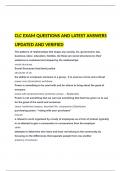 CLC EXAM QUESTIONS AND LATEST ANSWERS UPDATED AND VERIFIED 