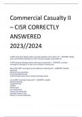 Commercial Casualty II – CISR CORRECTLY ANSWERED 2023//2024