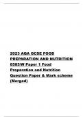 2023 AQA GCSE FOOD PREPARATION AND NUTRITION 8585/W Paper 1 Food Preparation and Nutrition Question Paper & Mark scheme (Merged)    