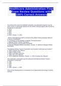 Healthcare Administration Final Exam Review Questions with 100% Correct Answers